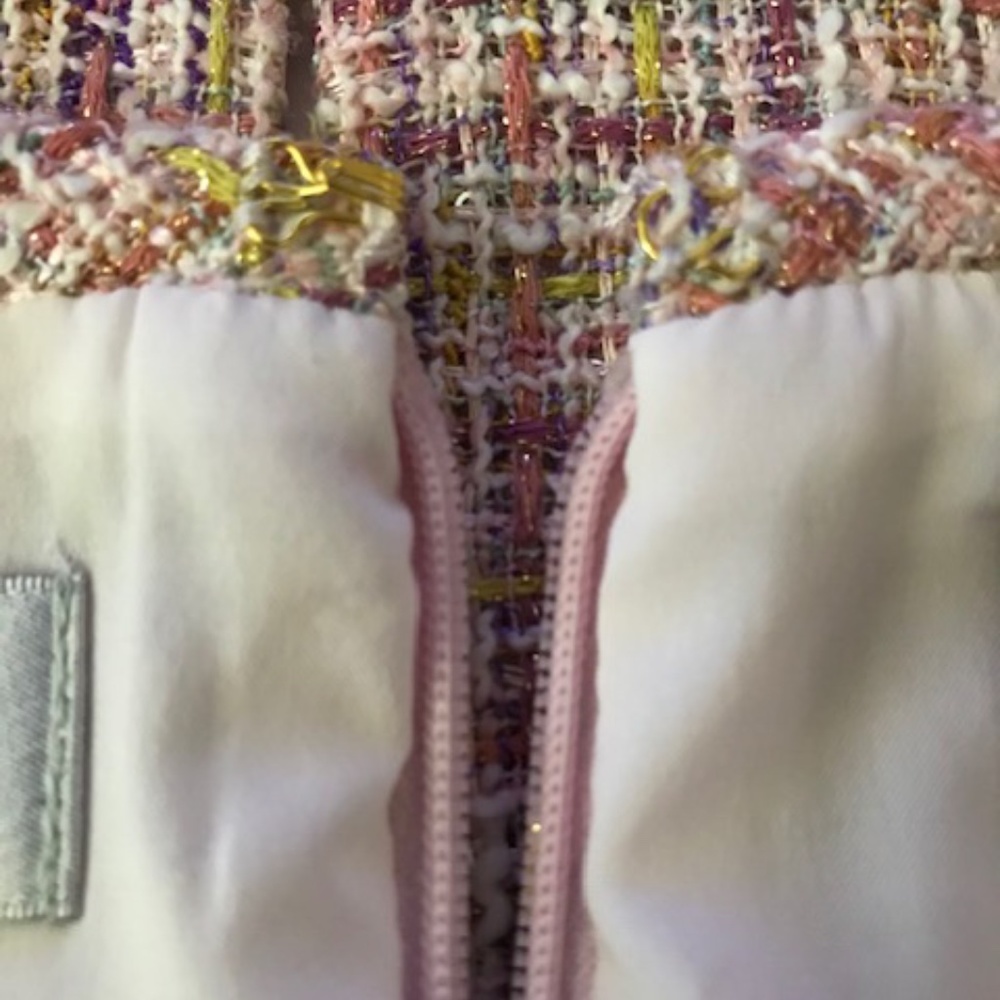 Tahari ASL Pink, Purple, Cream Woven Tweed Skirt Suit. Size 4. New with Tags - Picture 11 of 16